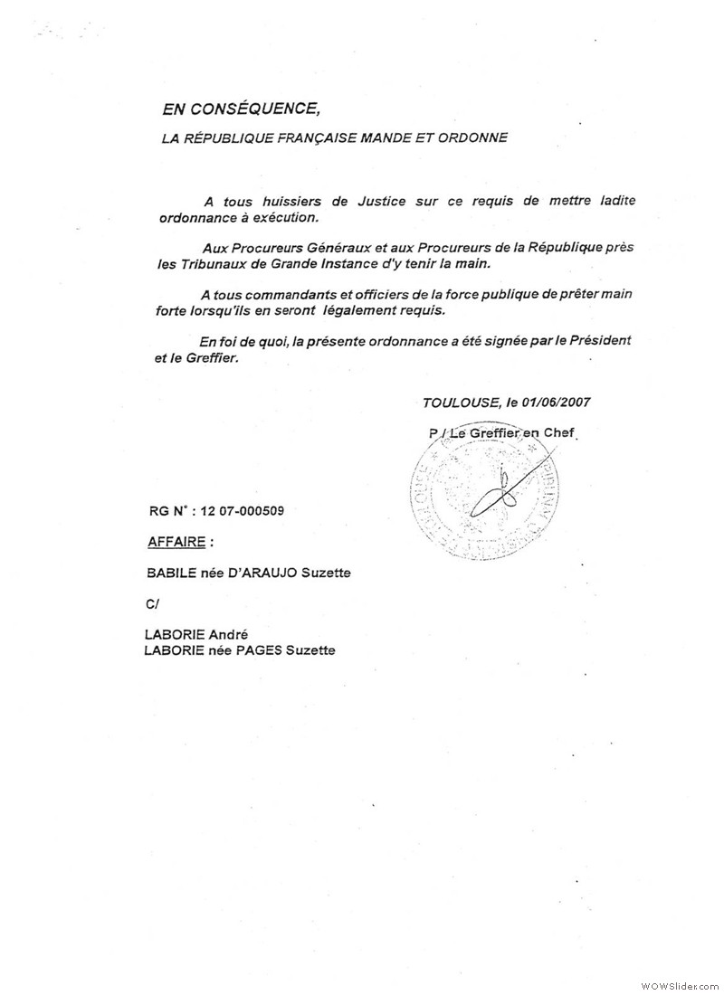 ordonnance du 1er juin 070014