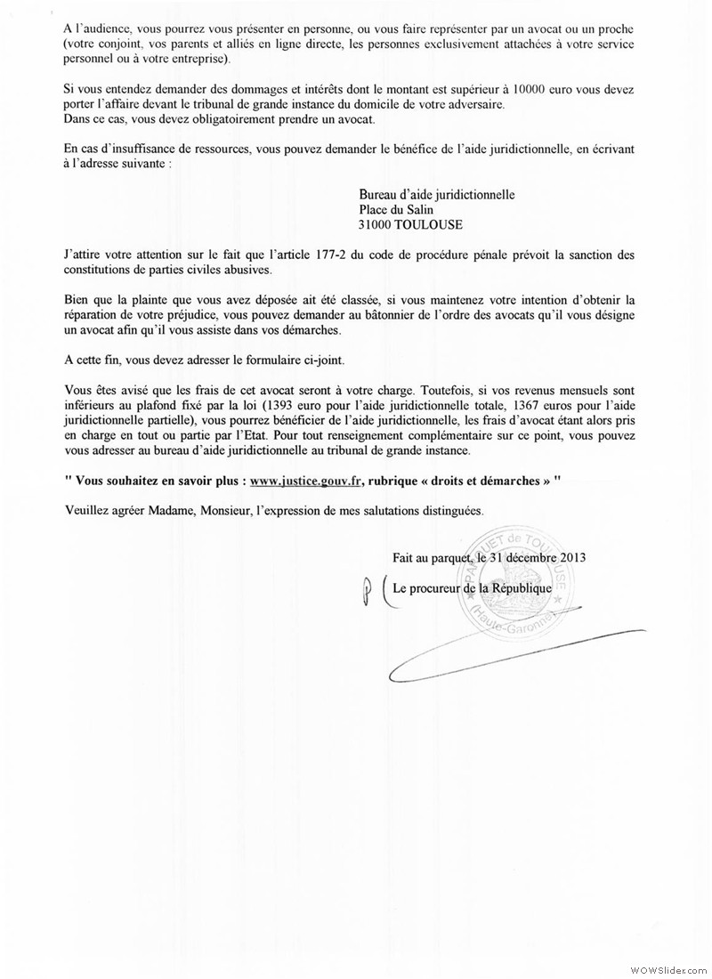 29 Plainte du 12 decembre 2013  2